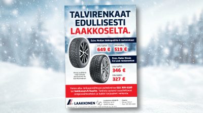 Laakkonen: Talvirenkaat, lehtimainonta