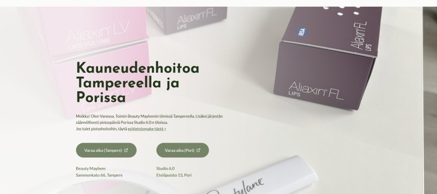 Blossom By Vanessa – Kauneuden­hoitoa Tampereella ja Porissa